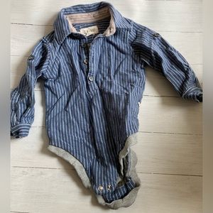 Me & Henry button down onesie